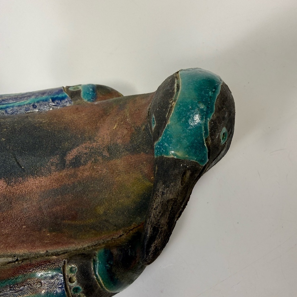 Raku Raven indigenous Canadian made Handcrafted Sculpture signed - Picture 6 of 16